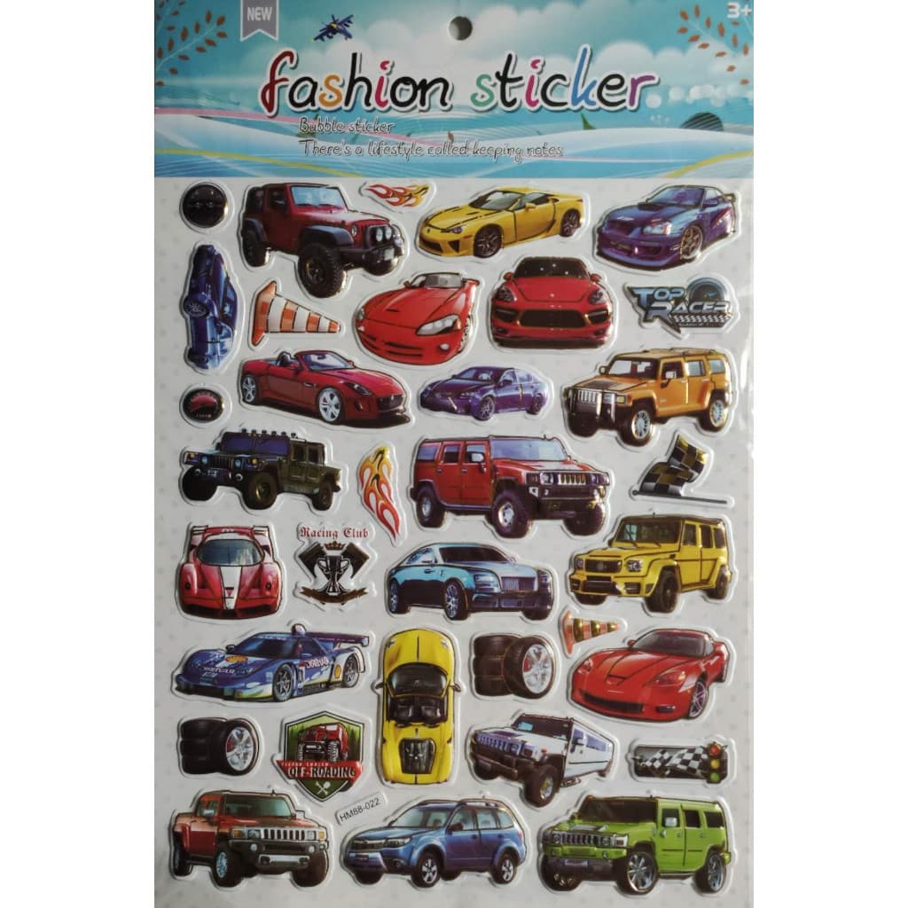 Kit Cartelas de Adesivo 3D Infantil Stickers : sereia-Transporte--Dinossauro -risonho i-nseto-fruta -vegetal   -Urso