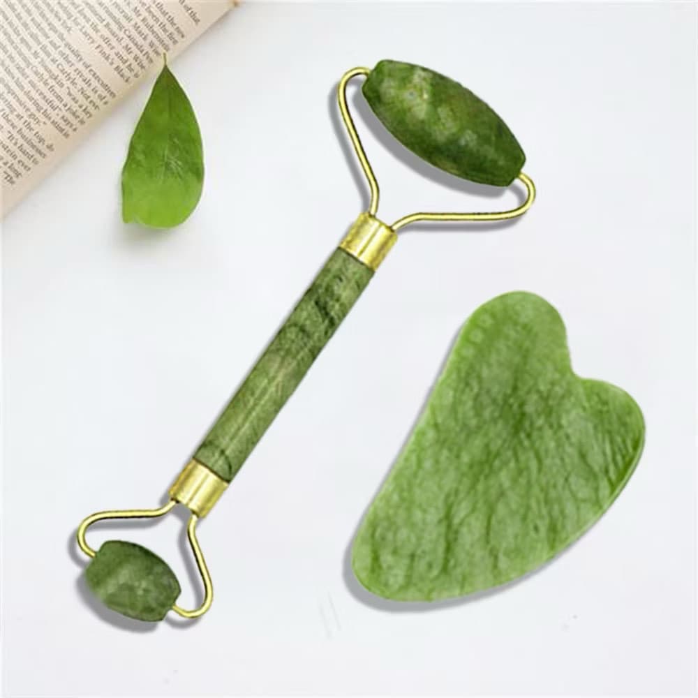 Rolo Pedra De Jade Massagem Facial Anti Ruga Rolinho Jade SF-108