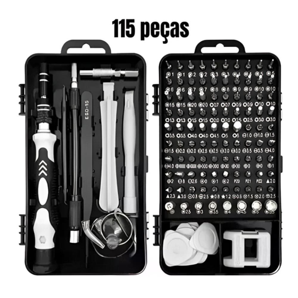 Jogo Chaves De Fenda Precisão 115 Peças | Kit Ferramentas Manutenção Celular Tablet Reparação