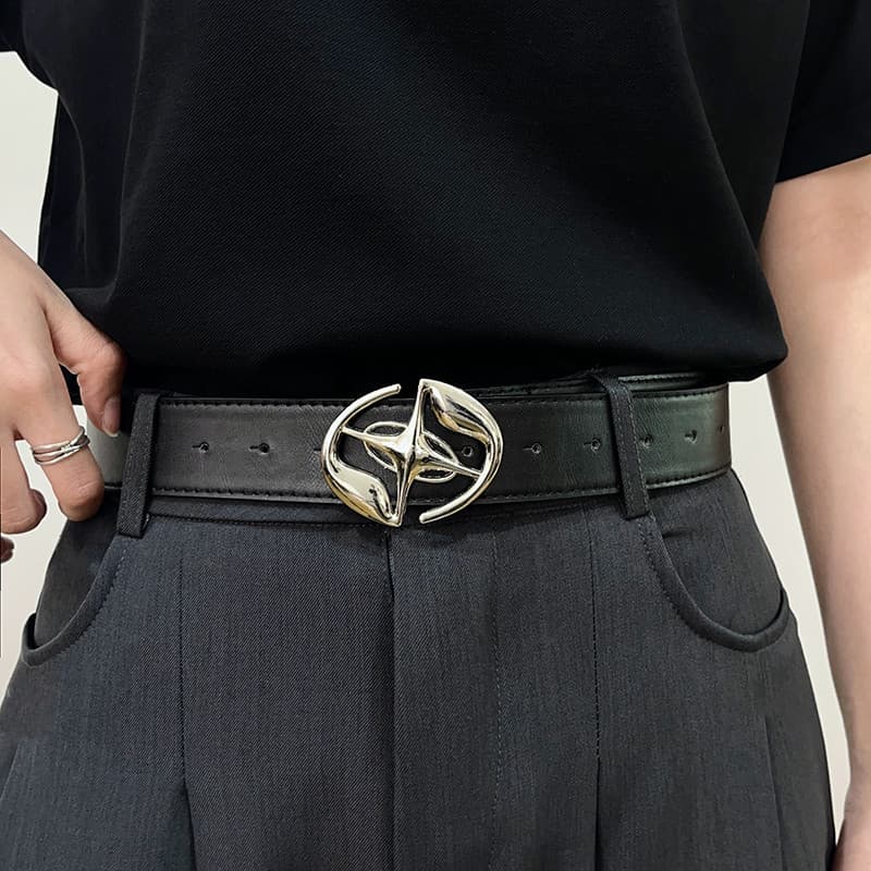 2026 novo estilo Retro masculino preto cinto largo decorativo combinando Jeans cinto estilo masculino na moda jovem esti