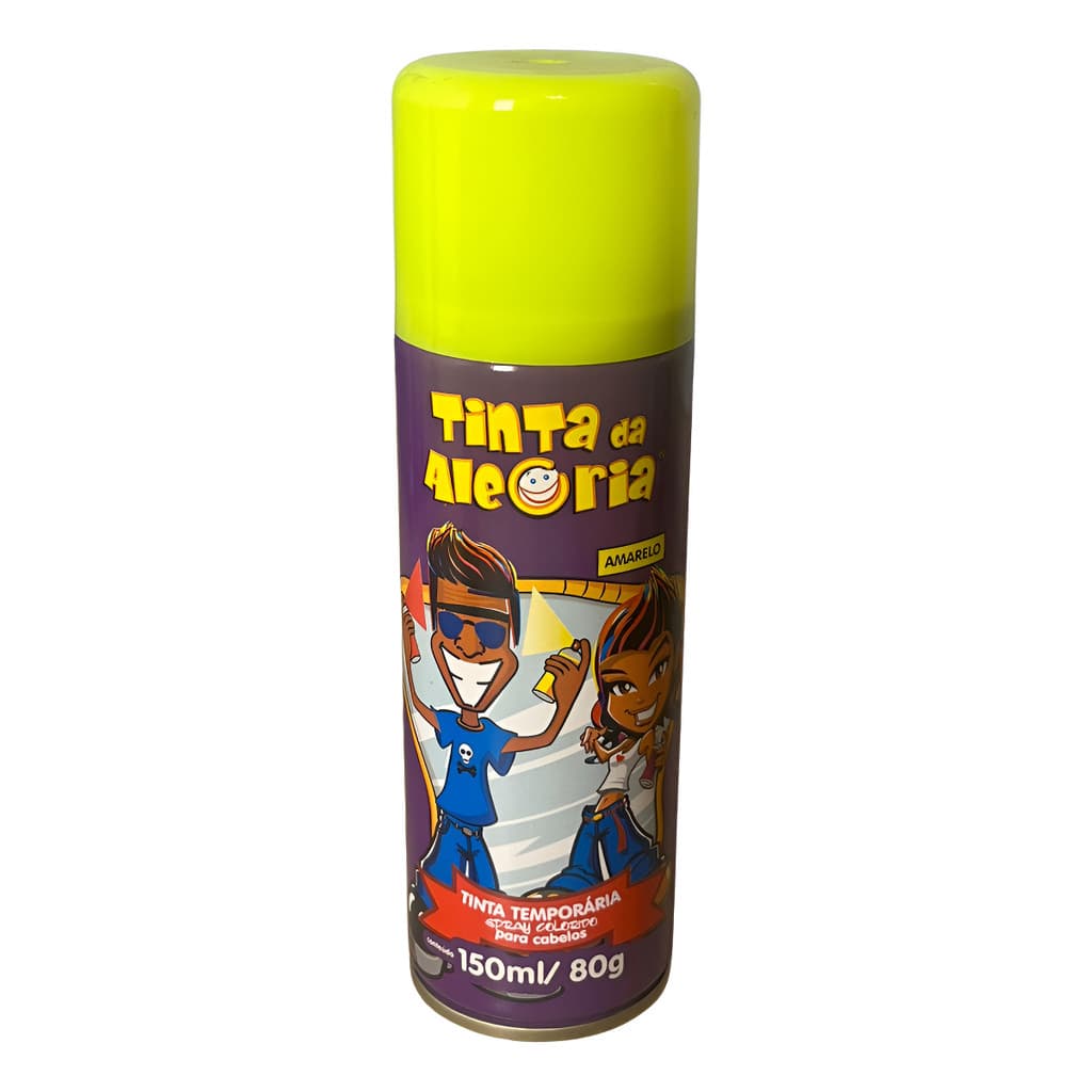 Tintura Temporária Amarelo Creme Fr Spray Para Cabelo Festa 150ml