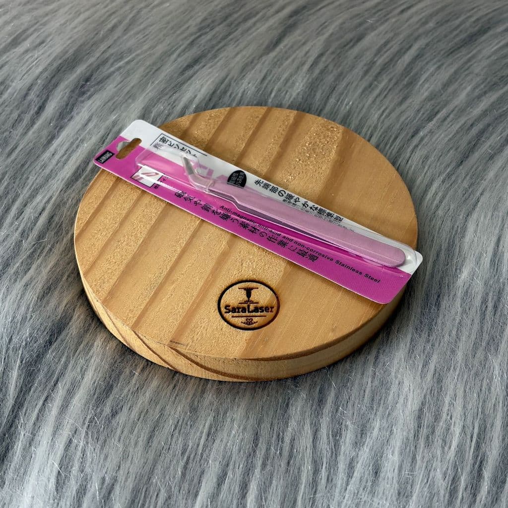 Pinça Ponta Curva Rosa Lanmax LMX-15 | Pinça de Precisão para Costura, Patchwork e Artesanato