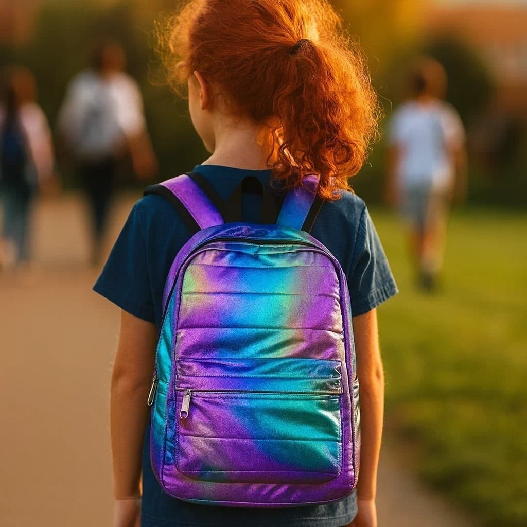 Mochila Feminina Escolar Brilho Bolsa Costas Bagagem Caderno Roupa Maquiagem Achadinhos