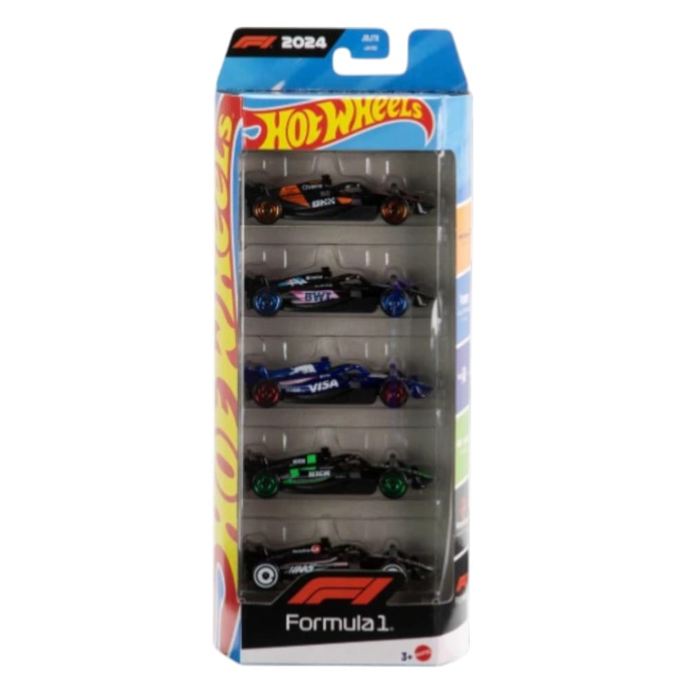 Hot Wheels Fórmula 1 Pack 5 Carrinhos Die-Cast Mattel Coleção 2024