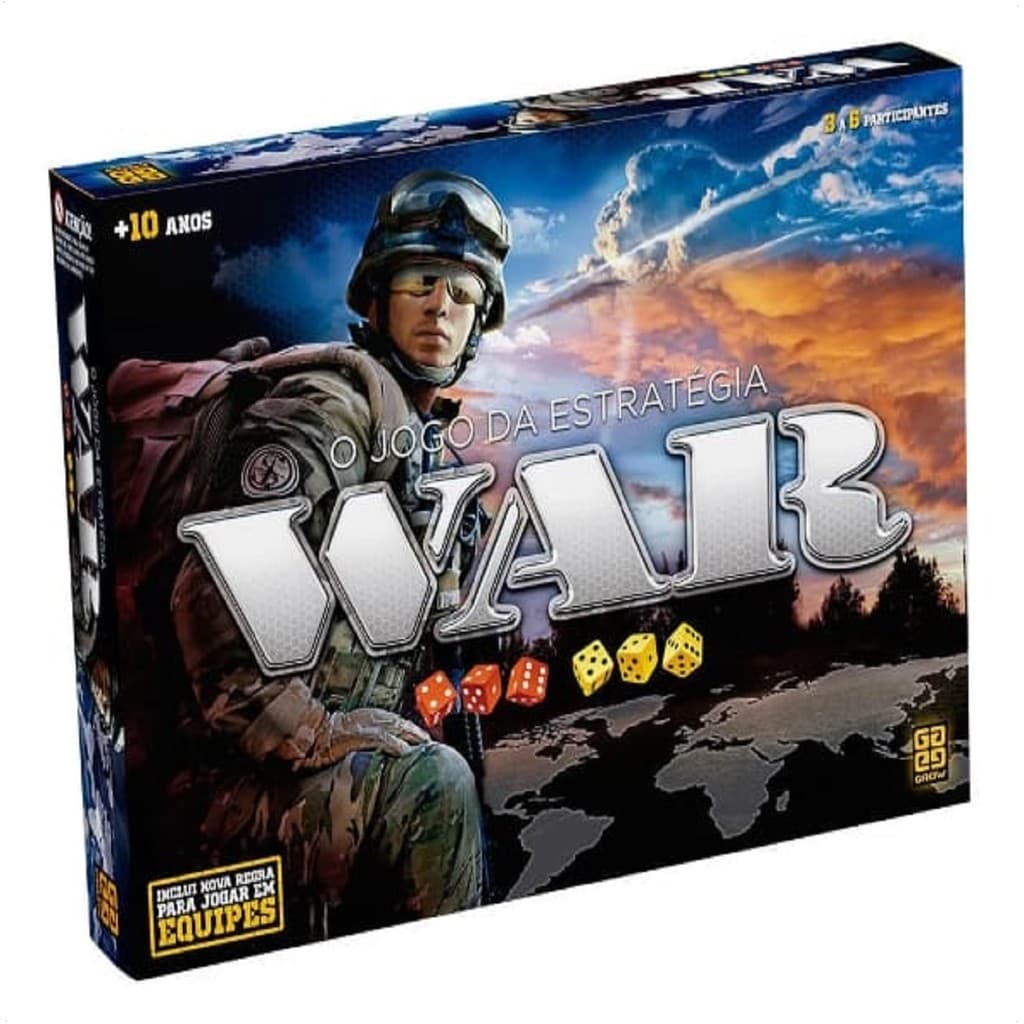 Jogo War Grow Tabuleiro Guerra Inteligência Estratégia Mesa