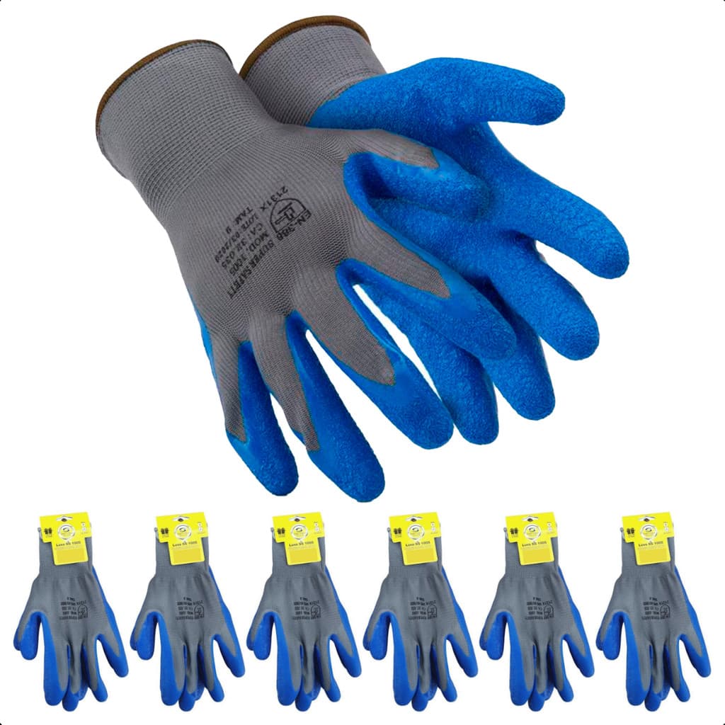 Kit 6 Par Luva De Proteção Látex Corrugado SS 1005 Coleta Jardinagem Reciclagem Segurança Epi Ca