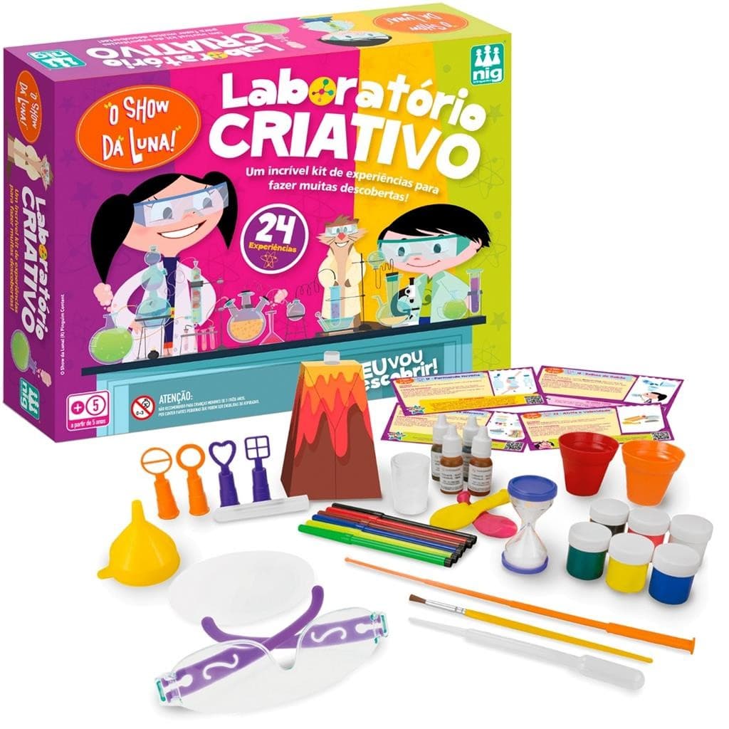 Laboratorio Infantil De Quimica Show Da Luna 24 Experiencias Explorar E Aprender - Nig Brinquedos