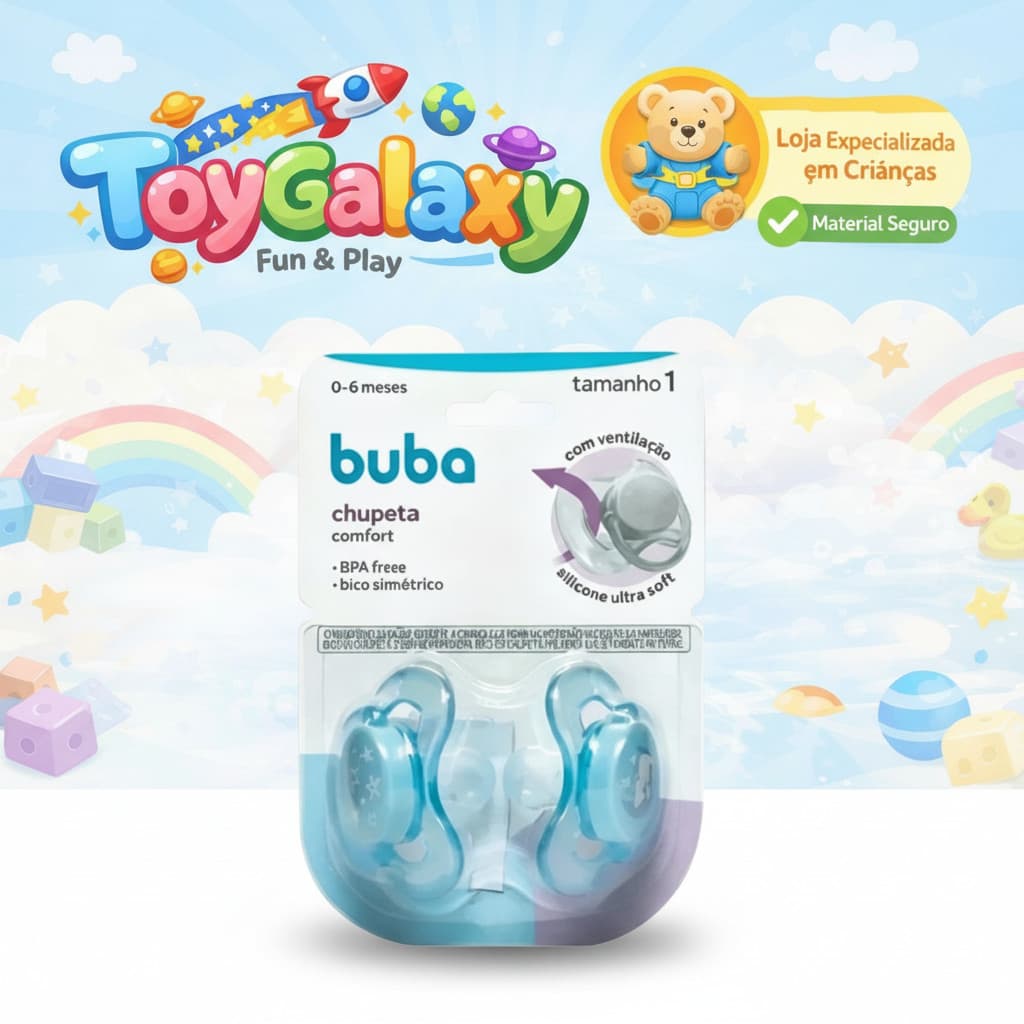 Kit Chupeta Buba 2 Unidades Confort Chupeta Dupla Buba Bico de Silicone - Tamanho 1 ao 2