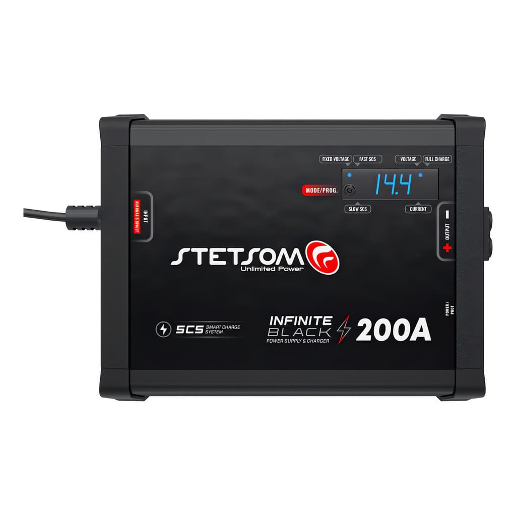 Fonte Carregador Stetsom Infinite 200a Amperes Som Automotivo Para Caixa Bob Som Carro Paredão 12v Bivolt Carregador