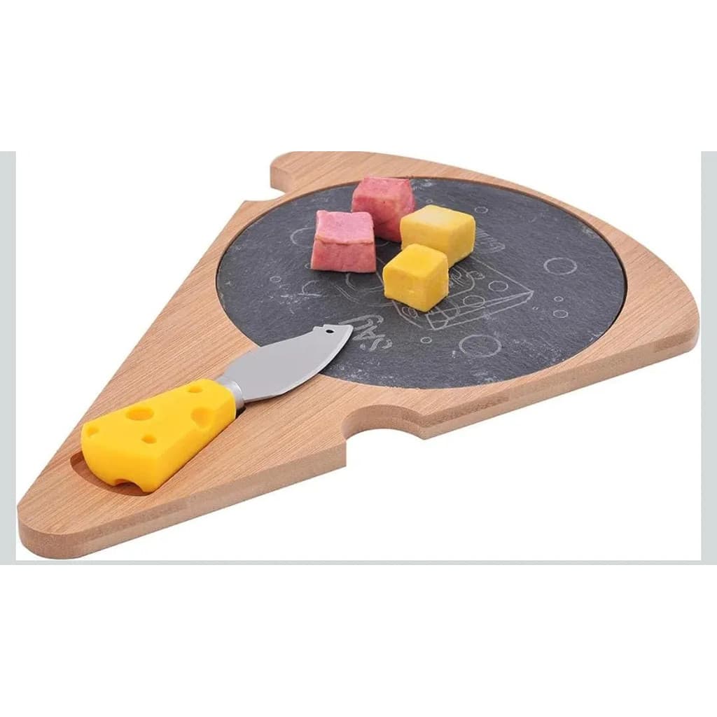 Conjunto Tabua Com Faca Para Queijos Em Bambu - 3 Peças