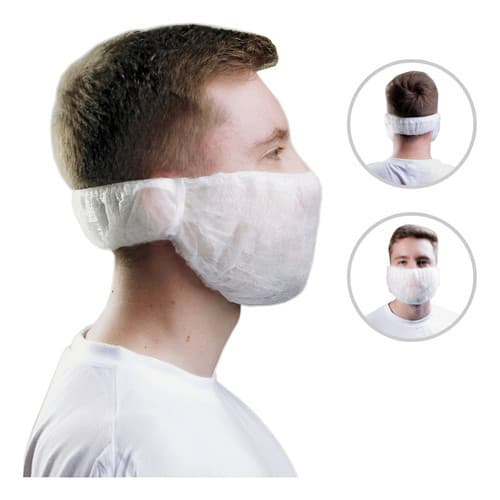 500 Bigodeira Protetor De Barba E Bigode Descartável Tnt Branco