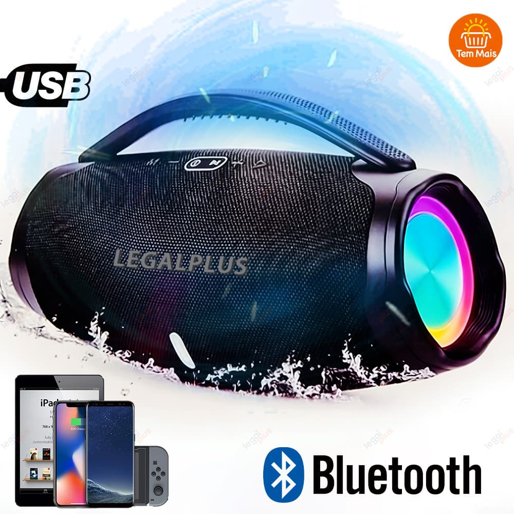 Som Boombox 3 Bluetooth Caixa De 70W Potência Extra Bass Qualidade De Som A Prova D’Água Aux Diversos tamanhos
