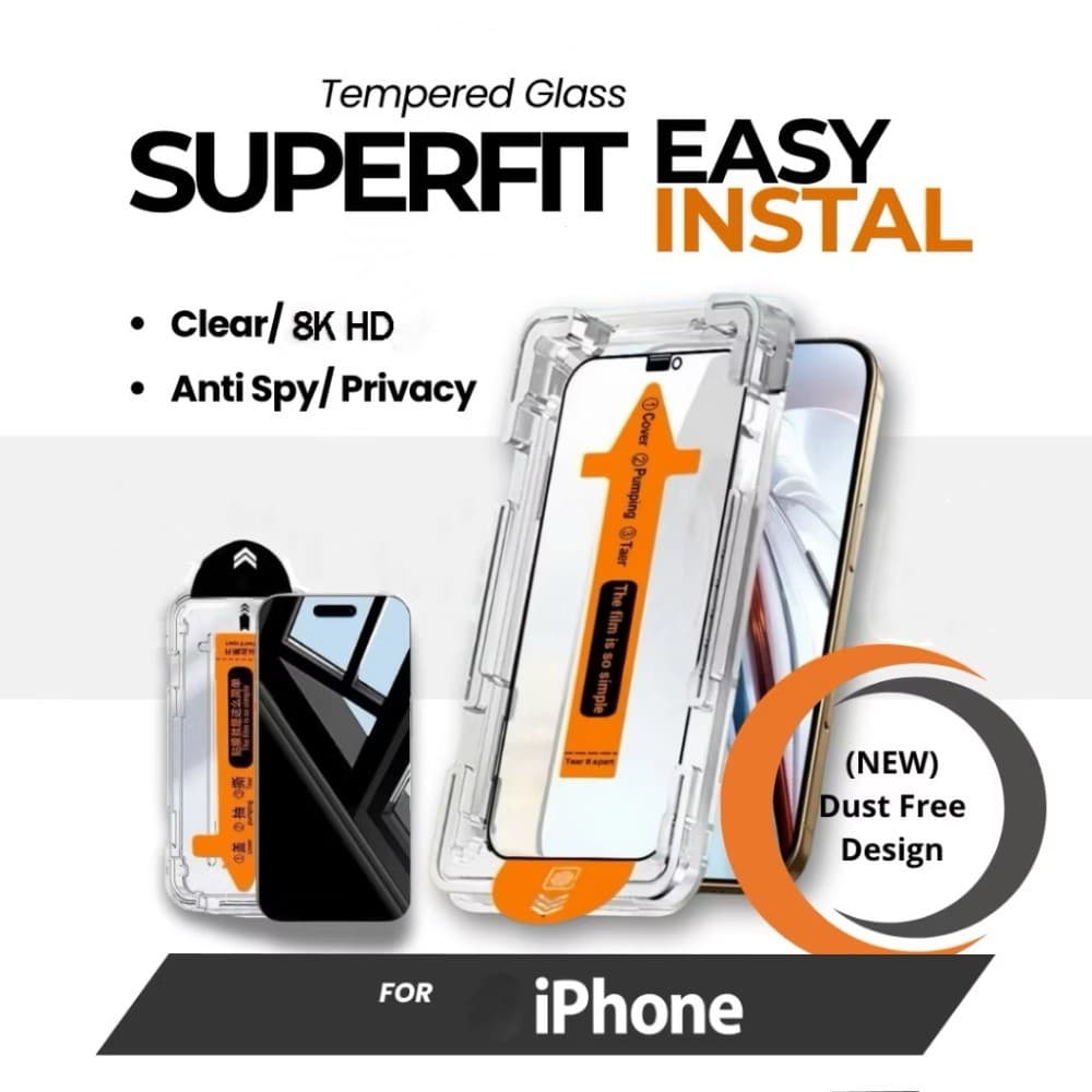 Filme De Vidro Temperado Anti-Espião 8K HD Para iPhone 17 13 11 16 15 14 12 XR XS Max Pro Plus Air Auto Dust Free Instal