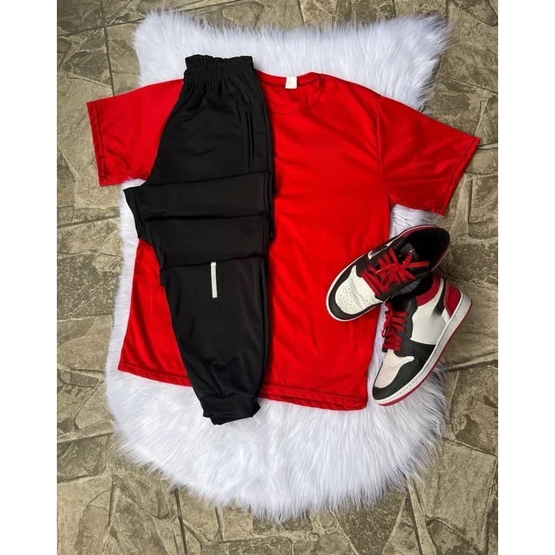 Kit Dry Fit Camisa + Calça Jogger Refletivel Otima para o dia a dia Esportivo e Casual
