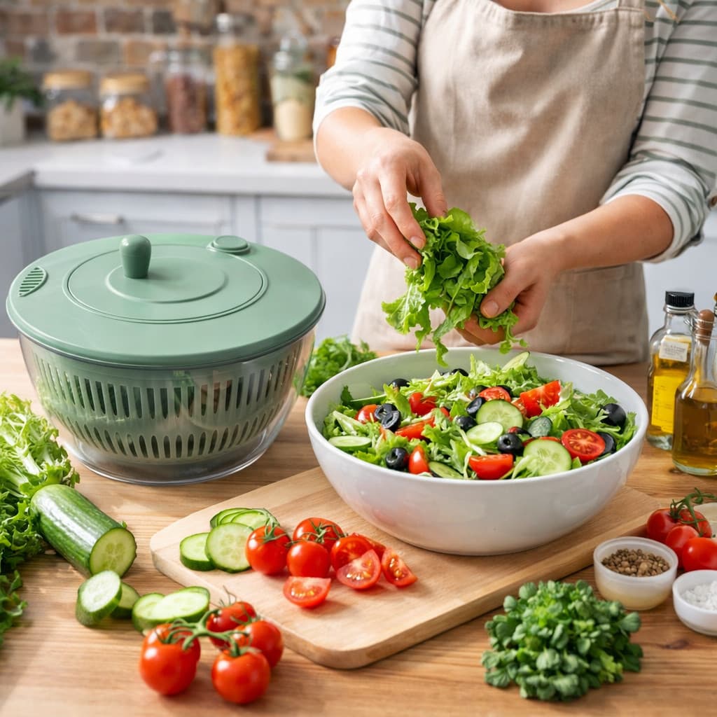Centrífuga Secadora de Saladas Para Legumes e Frutas ABS Resistente