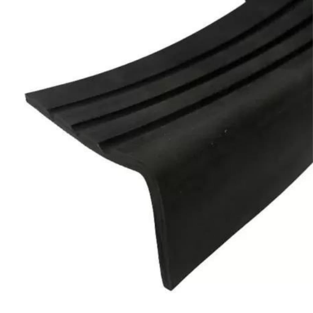 4m Cantoneira Antiderrapante Borracha Testeira Proteção Segurança Bordas Quinas C/ Friso Preto