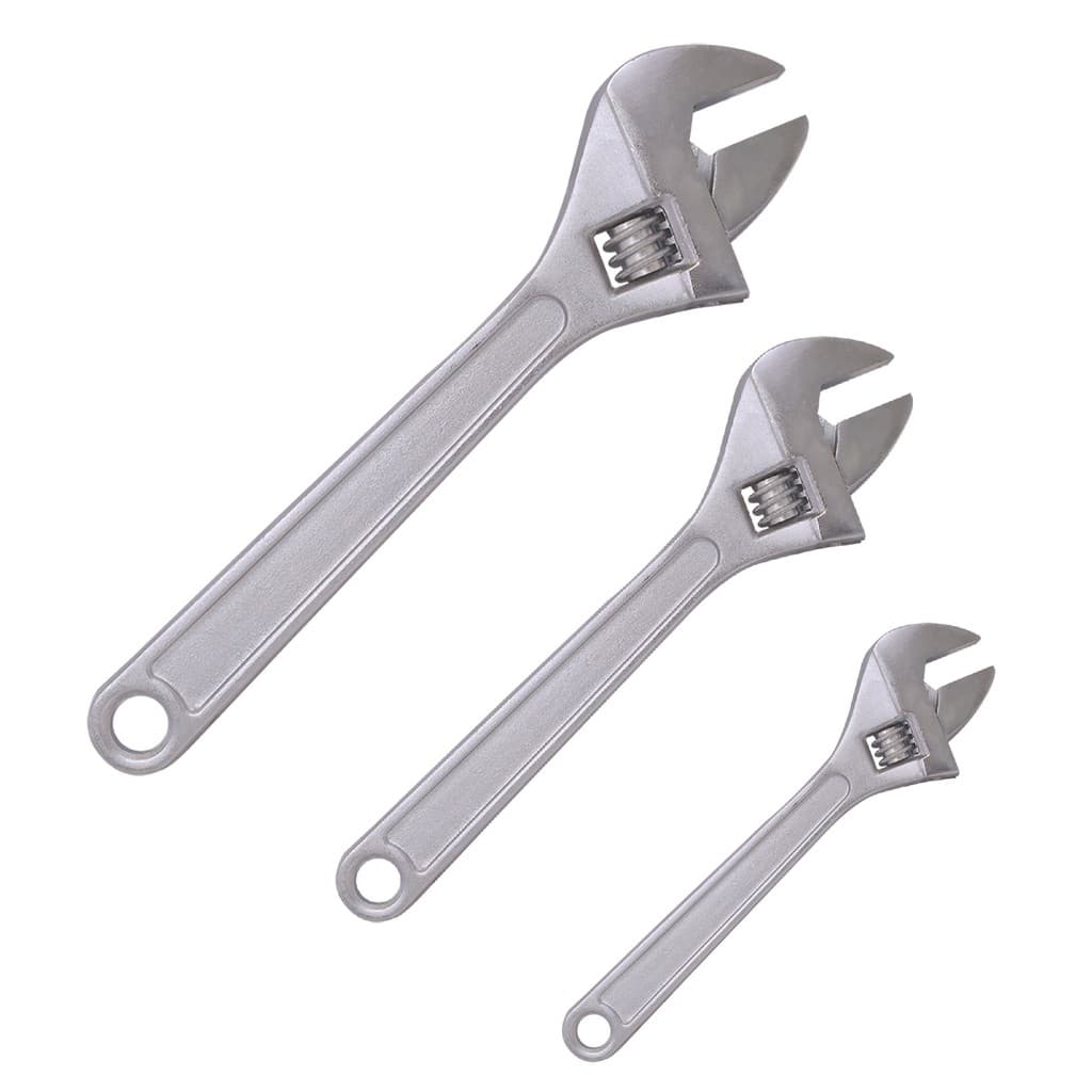 KIT 3 CHAVE INGLESA AJUSTAVEL 6 8 10 POLEGADA 150 200 250MM