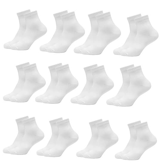 Kit 12 Pares Meia Infantil Escolar Colegial Invisível Durável Resistente de Qualidade Uniforme Colégio Escola