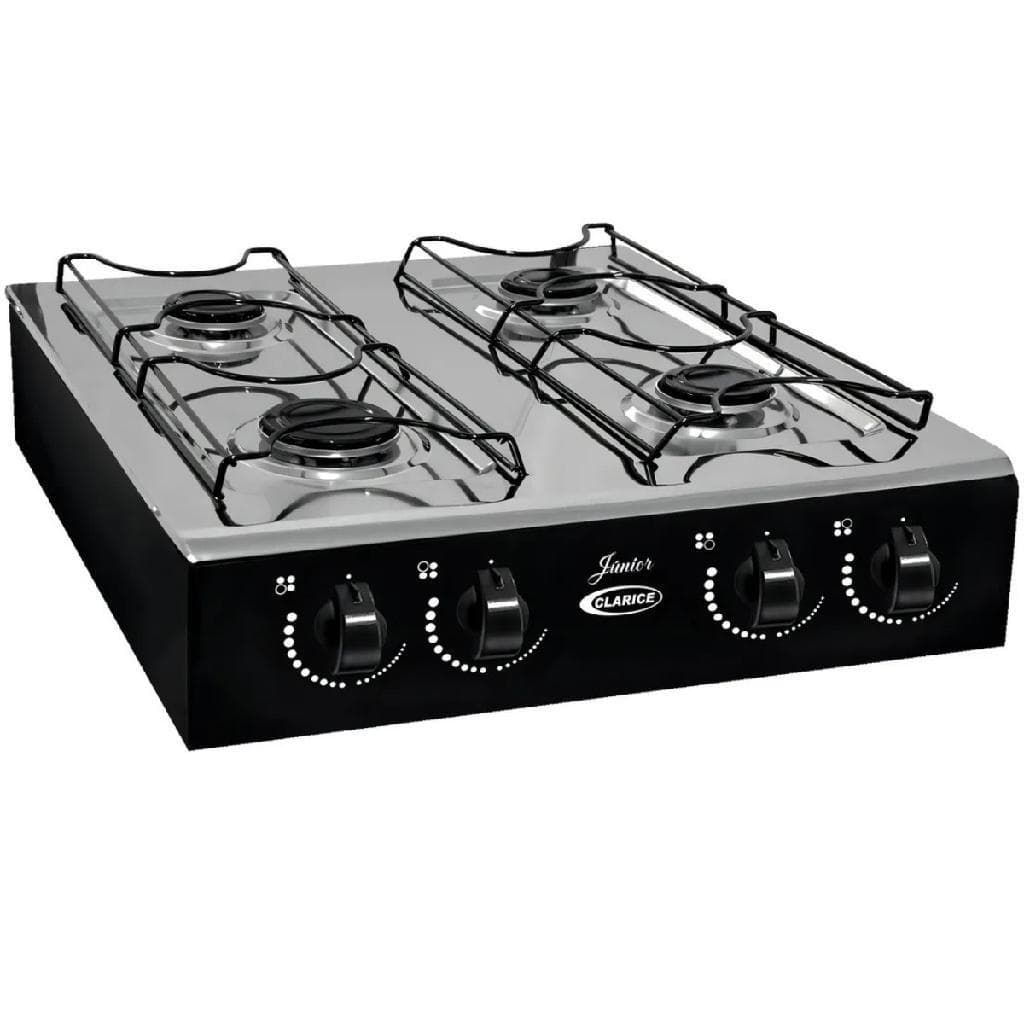 Fogao  4 Bocas Mesa Inox-preto Fosco Manual