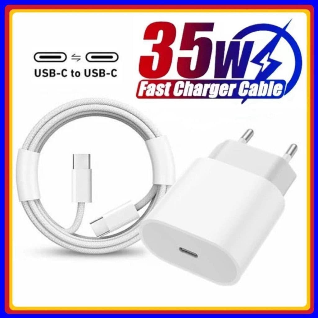 Carregador Turbo 35W iPhone USB C Original Fonte PD Carregador iPhone 15 16 Carregamento rápido