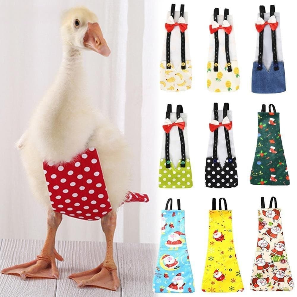 YOUNGSTAR Fralda De Pato Para Animais De Estimação Ganso Frango Aves De Corte Lavável Com Nó De Arco Suprimentos F3L2