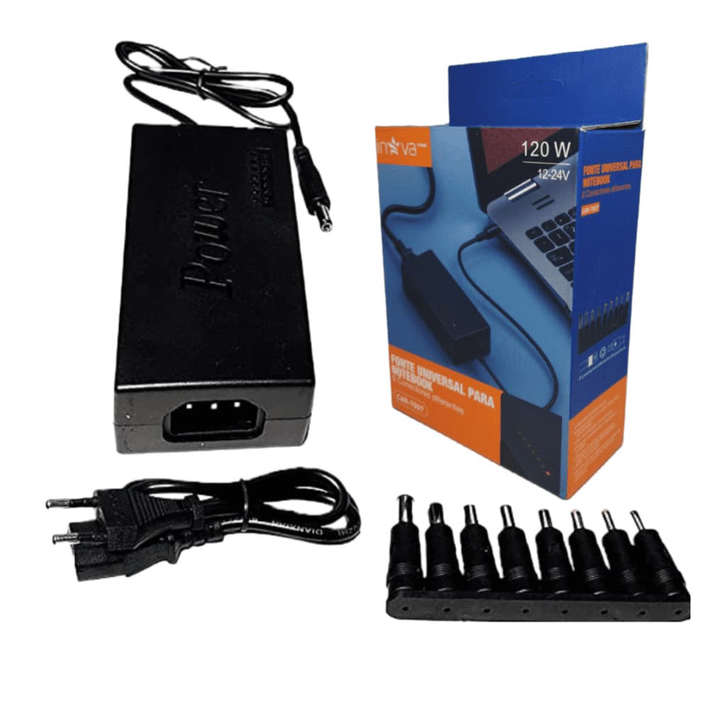 Fonte carregador universal notebook laptop computador inova