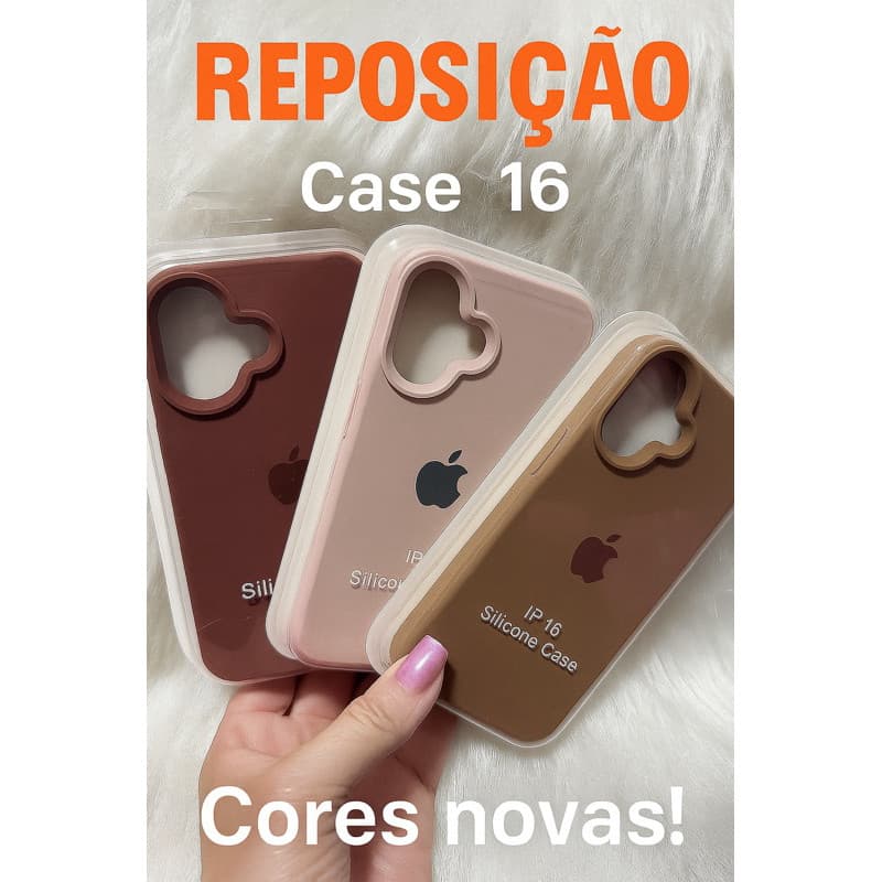 Capa de Silicone Premium Forrada iPhone 16 (VARIA O MODELO DA CAMERA)