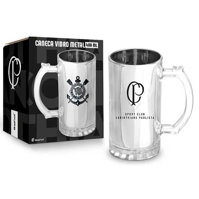 Caneca de Vidro Berlim Metalic Times de Futebol 480 ML