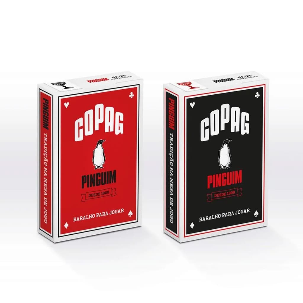 Kit 2 Baralho Pinguim Copag Canastra Blackjack Jogo De Cartas Trunfo Cacheta Paciência Buraco Pife