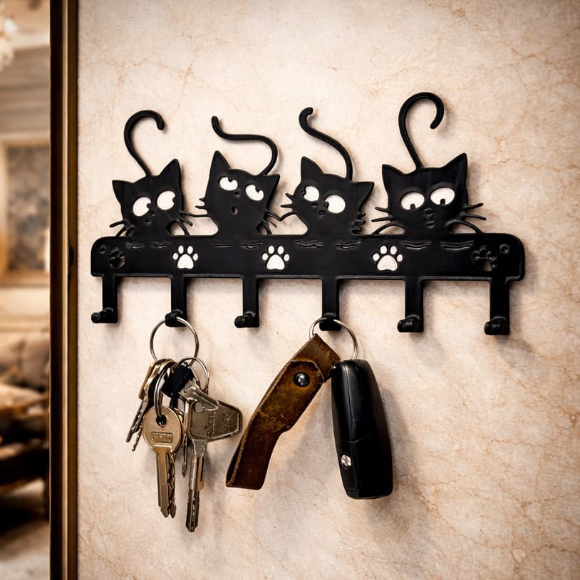 Porta-Chaves Decorativo Moderno Pet Gato ou Cachorro