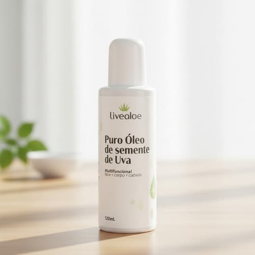 Óleo De Semente De Uva Vegano Puro Orgânico Live Aloe 120ml