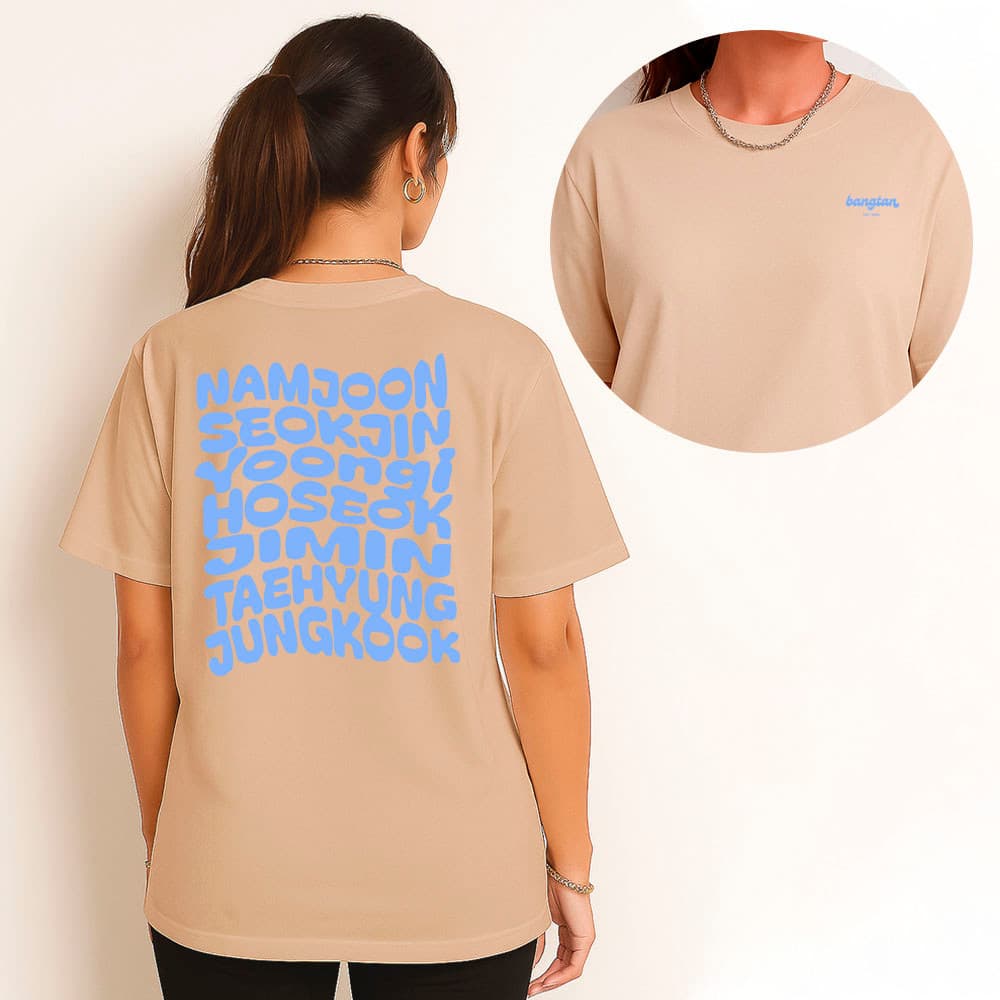 Camiseta Feminina 100% Algodão Camisa BTS Bangtan Namjoon Seokjin Yoongi Jimin Moda Casual Premium