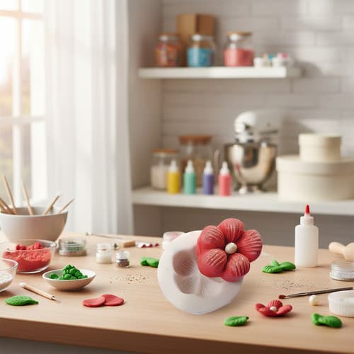Molde Silicone Flor Grande 3,5cm Decoração Confeitaria Biscuit Pasta Americana