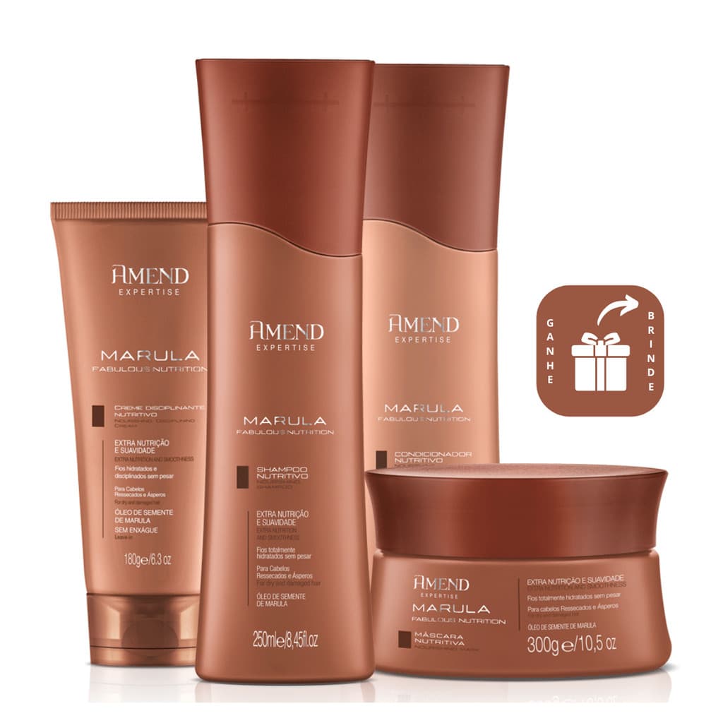 Amend Marula Combo C/4p  Shampoo, Condicionador, Máscara e Leave-in