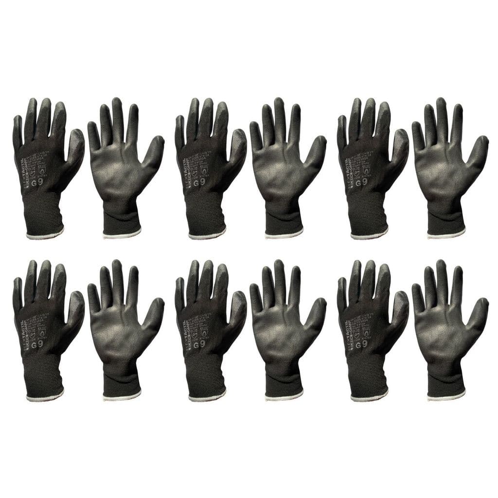 6 PARES LUVA DANNY FLEXTACTIL PRETO - M