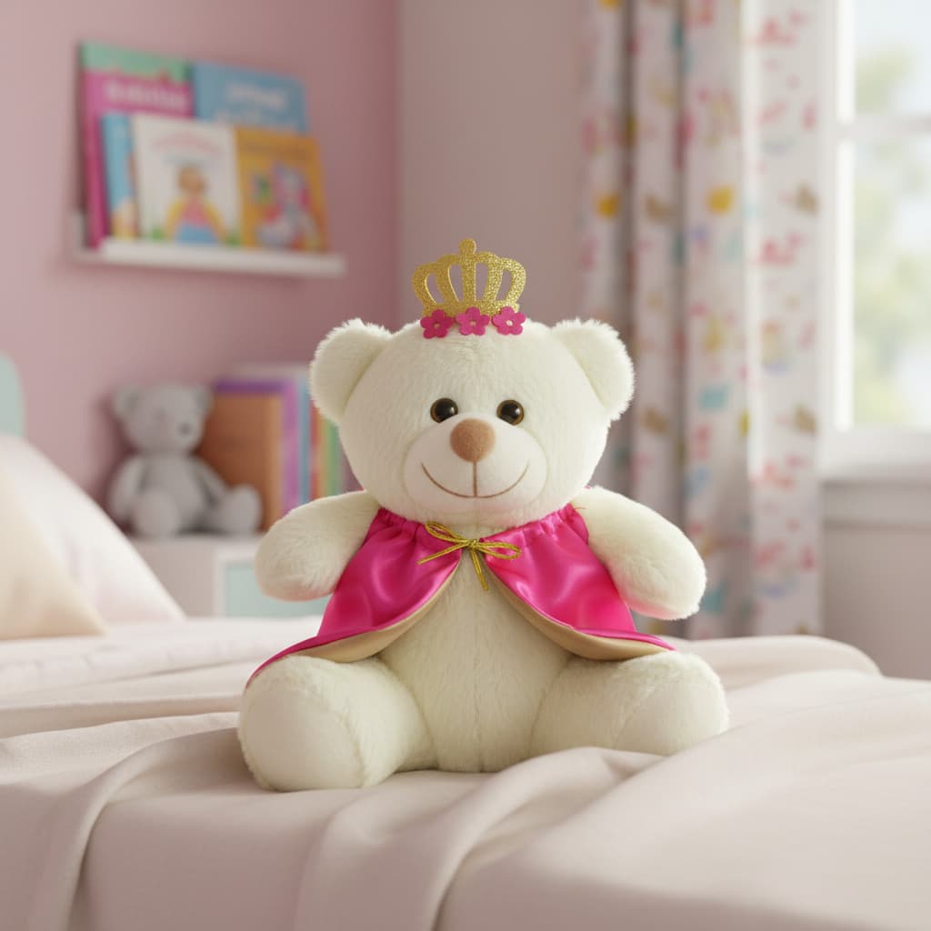Ursinho De Pelúcia Realeza 20cm Decoração Anti-alérgico