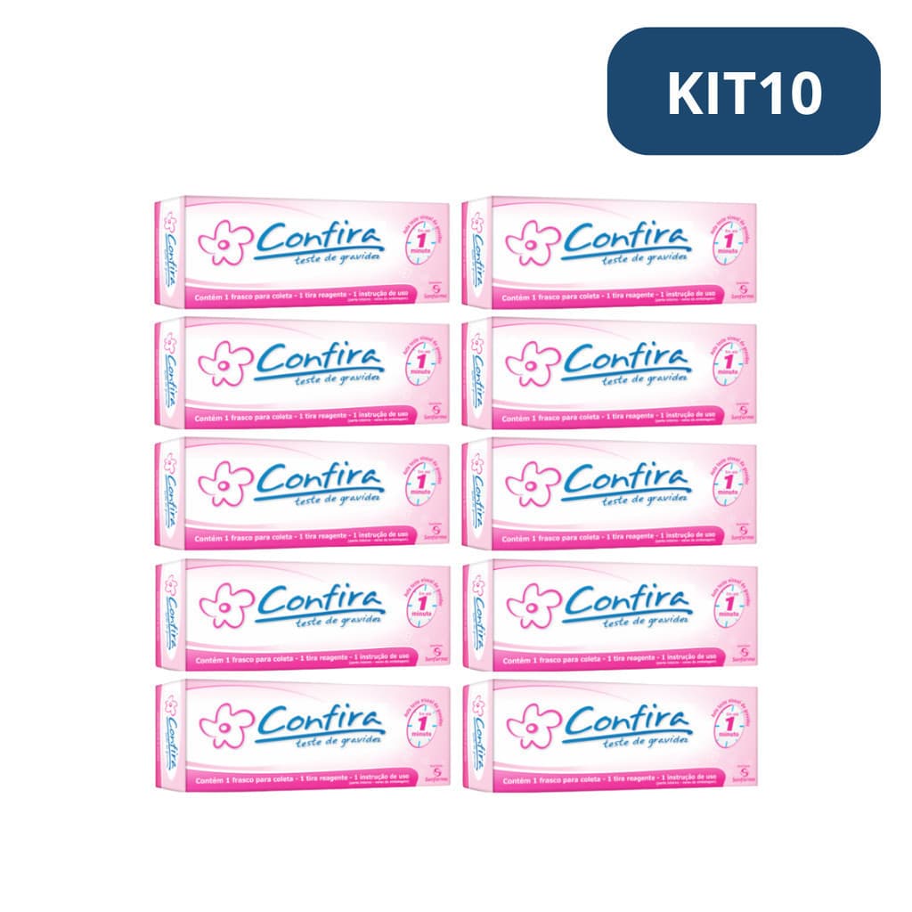 Teste De Gravidez Kit com 10 Confira em tira Sanfarma