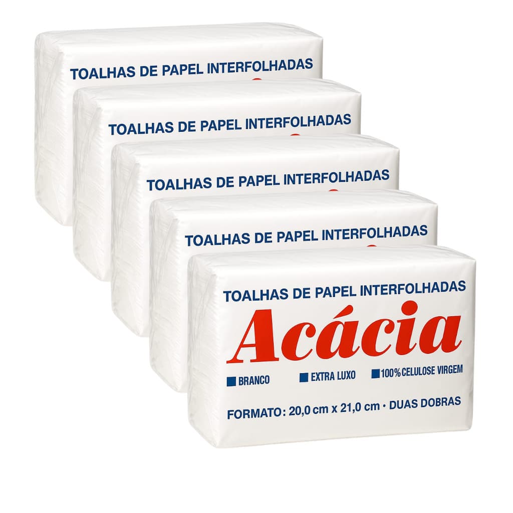 Toalha papel Branco Interfolha 20x21 3 Pacotes custo beneficio