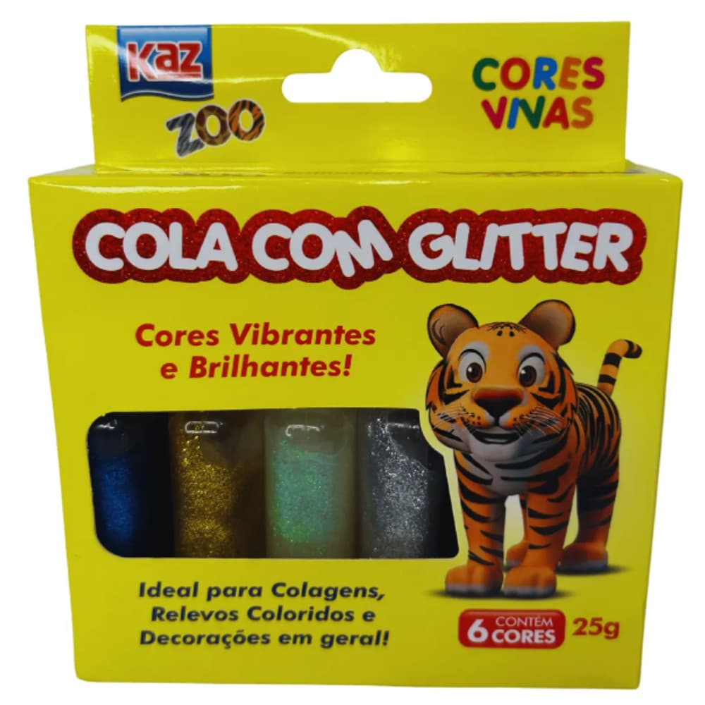 Kit Cola com Glitter 6 Cores Sortidas 25g Cada