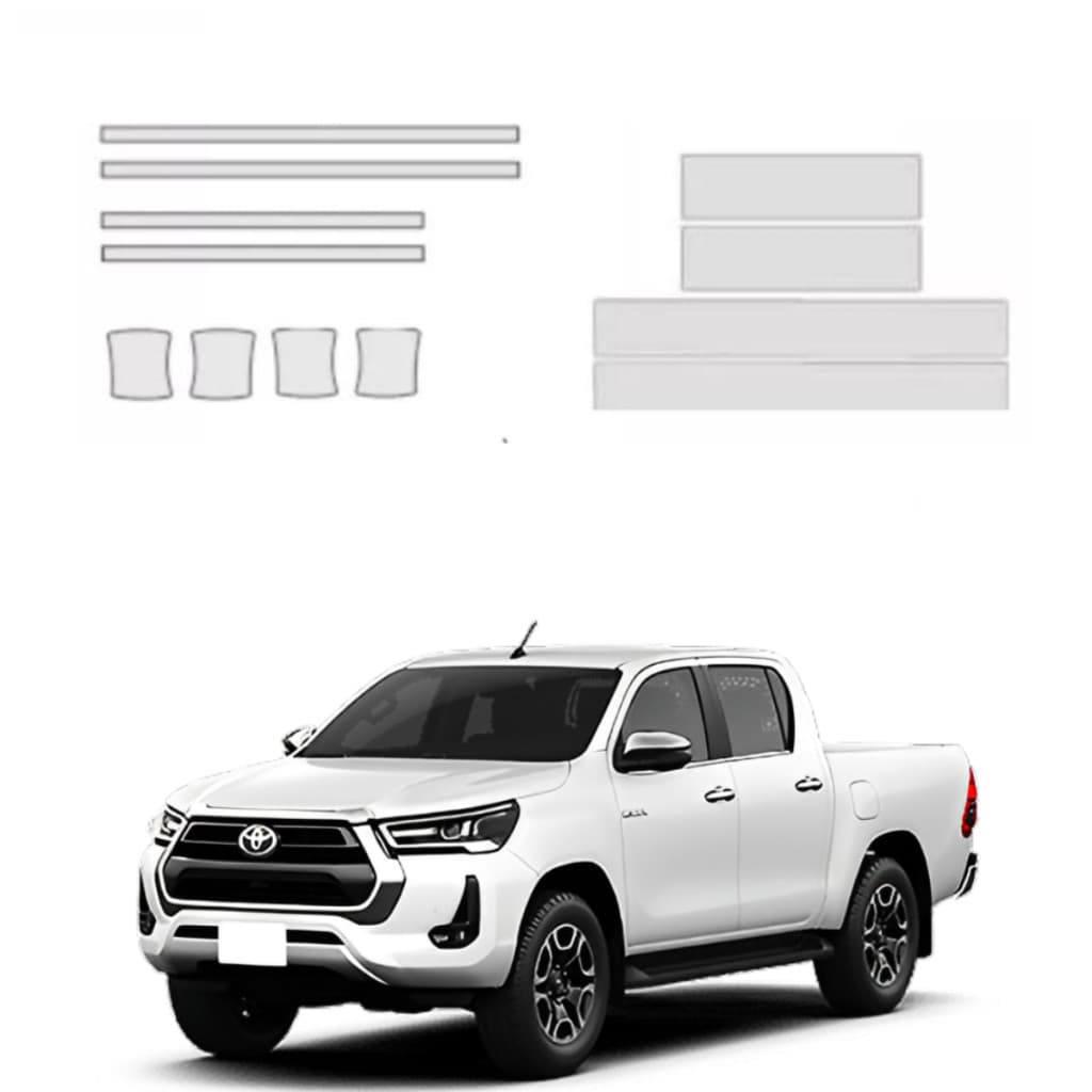 Pelicula proteção PPF anti risco soleira+quina+concha hilux srx