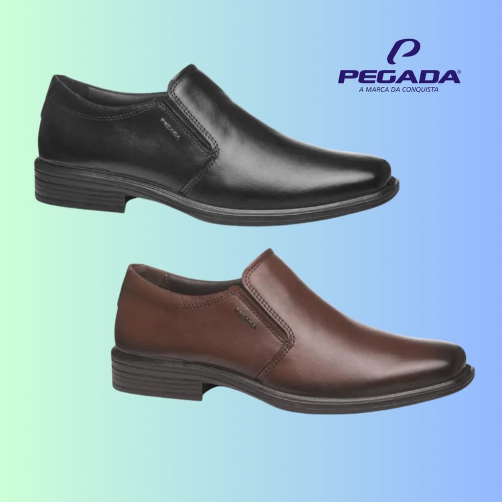 Sapato Social Masculino Pegada Couro Ortopédico Original Leve Confortável