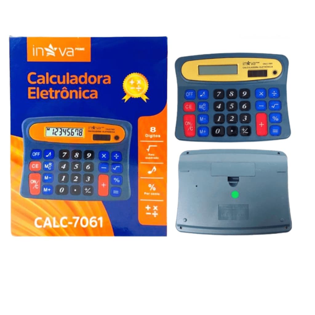 Calculadora de mesa 8 dígitos inova prime