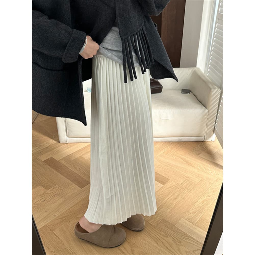 Saia de malha de inverno a linha saia feminina início do outono única Super linda saia plissada Popular deste ano saia d