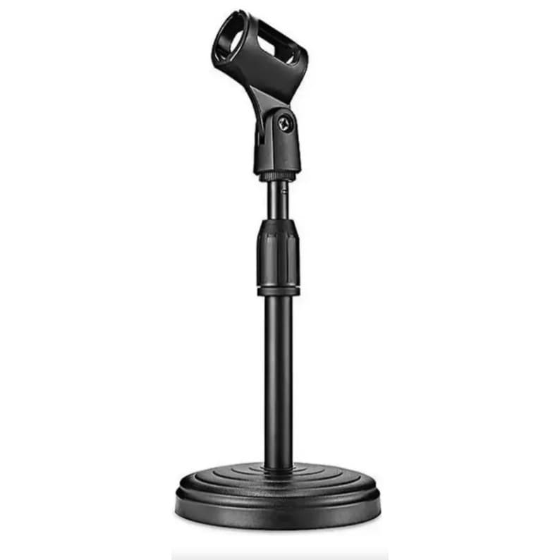 Suporte Mesa Para Microfone Portatil-mini Pedestal-podcast Cor Preto - Mihou.se