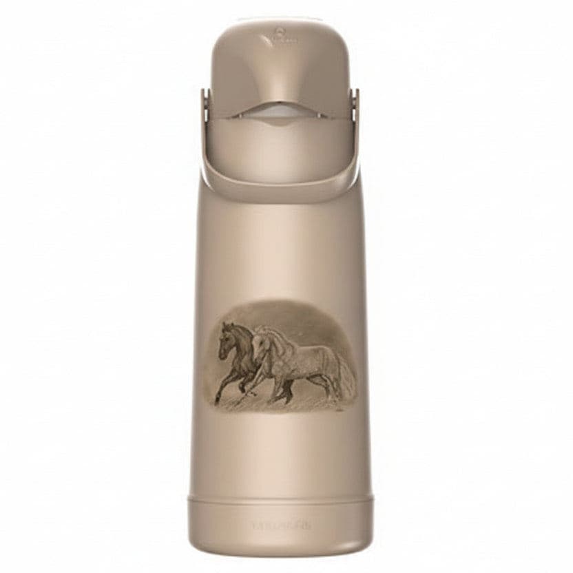 Garrafa Termica Termolar Magic Pump 1,8 L — Estampa Cavalos | Bomba de Pressão, Ampola de Vidro, Conserva Quente 12h / F