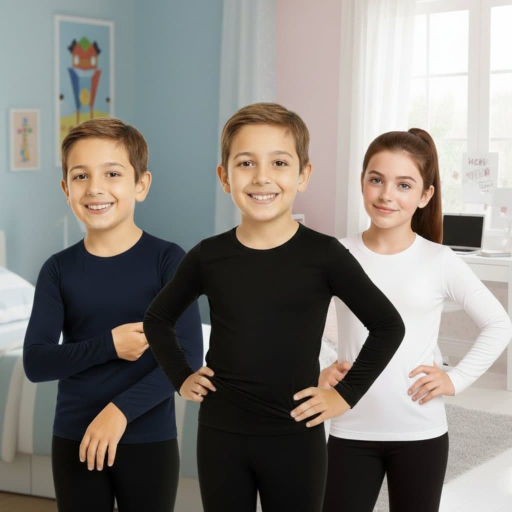 Kit 3 Blusas Térmicas Infantil Segunda Pele Flanelada Frio Intenso Inverno Peluciada Kids 06 ao 16