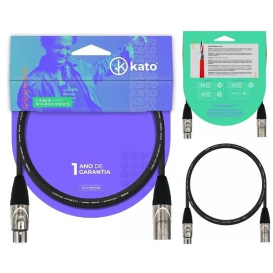 Cabo De Microfone Balanceado Kato - Xlr / Xlr - 5 Metros