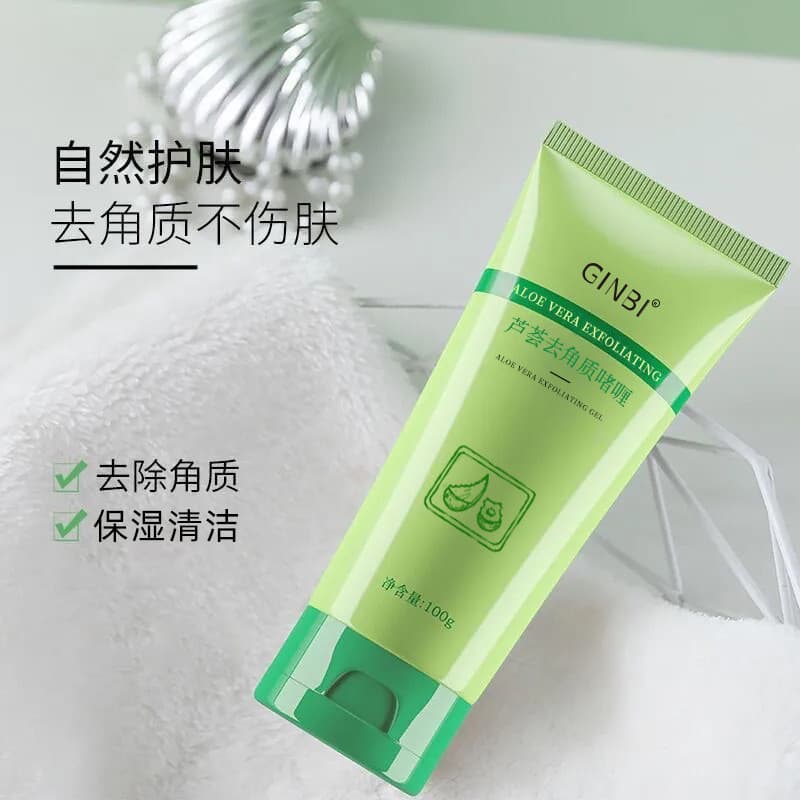 Aloe Vera Gel Esfoliante Aloe Vera Gel Esfoliante Facial Masculino Feminino Estudantes Limpeza Profunda Poros Corpo Inte