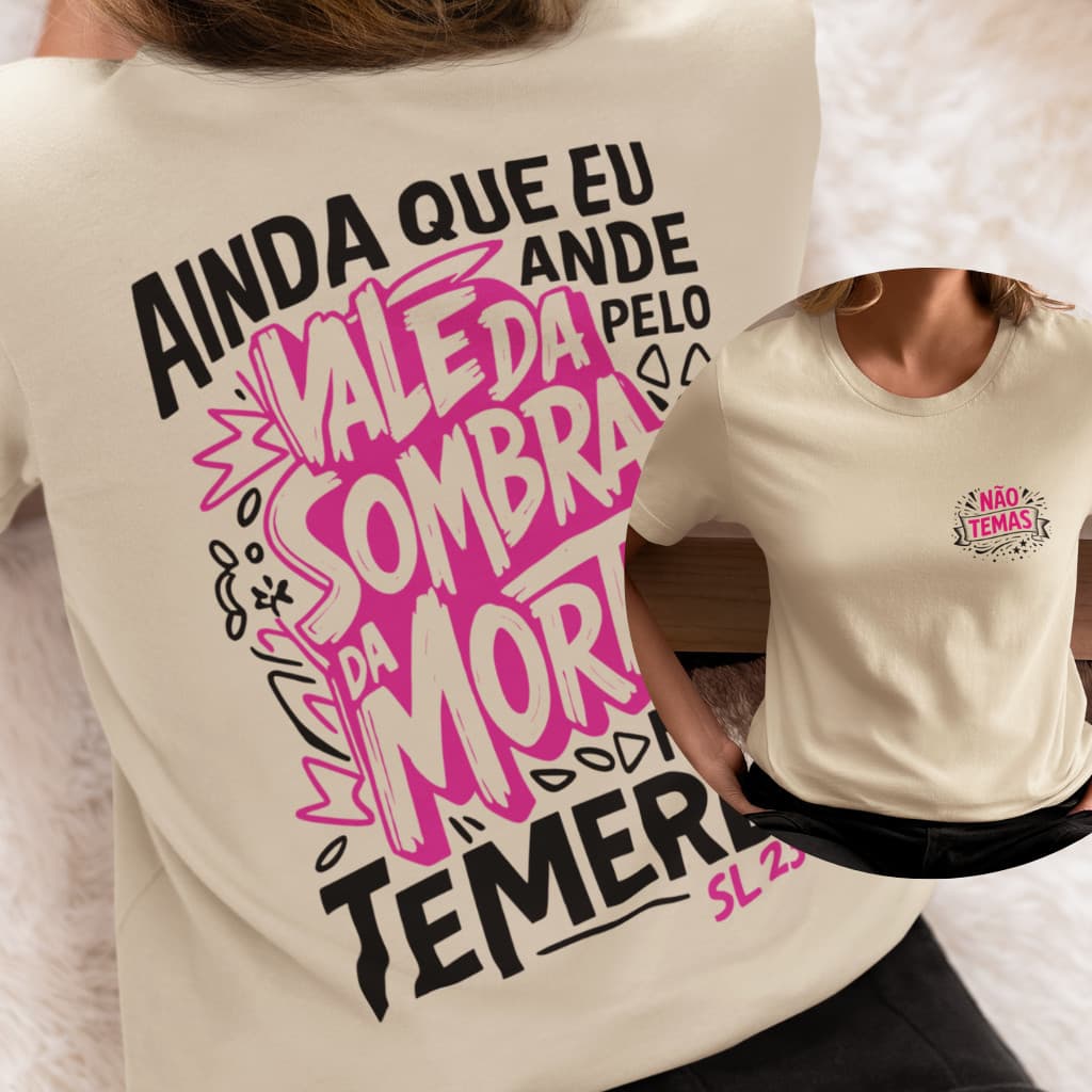 Camiseta Algodão Estampada Não Temas Religiosa Camisa de otima qualidade
