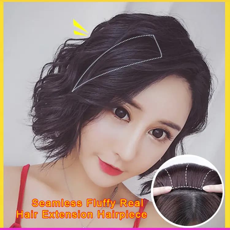 Almofadas para engrossar o cabelo curto feminino, aplique invisível para o topo da cabeça.